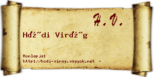 Hódi Virág névjegykártya